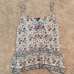 American Eagle Patterned Flare Top
